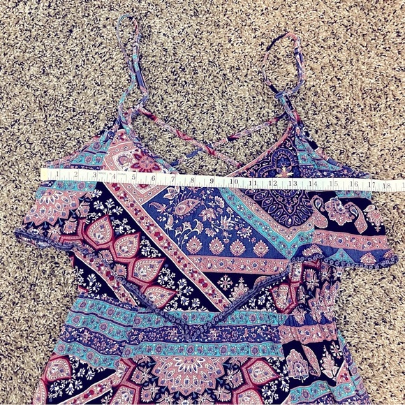 American Eagle Outfitters Multicolor Paisley Boho Maxi Dress Sz M - Picture 4 of 10